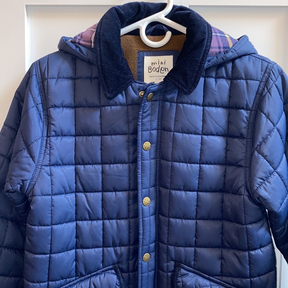 Mini Boden Kids Navy Blue Puffer Coat - 11-12 Years